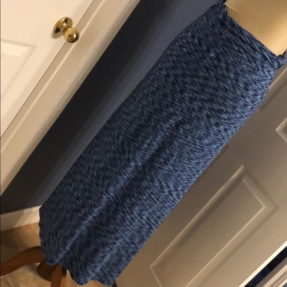 Navy and blue toned maxi skirt
